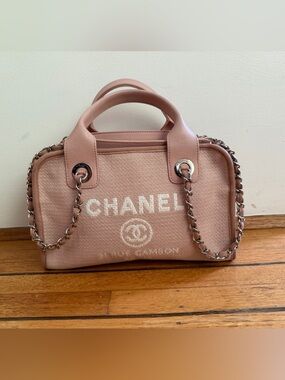 Authentic Chanel Deauville bowling shoulder bag